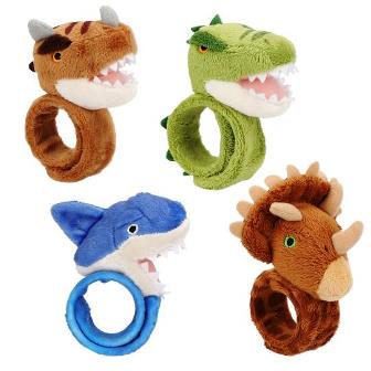 Pulsera slap de peluche para los pequenos amigos de los dinosaurios 