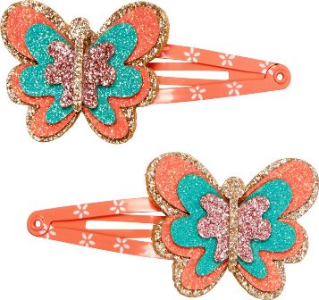 Set con 2 pinches brillantes en forma de  mariposa de princesa Lillifee