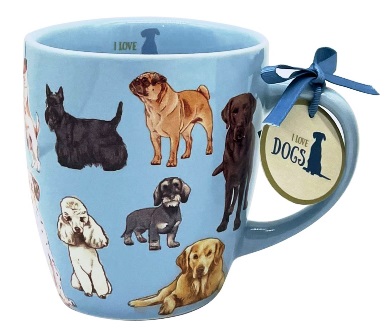 Taza de porcelana perros - I love cats & dogs - fabricado en Europa