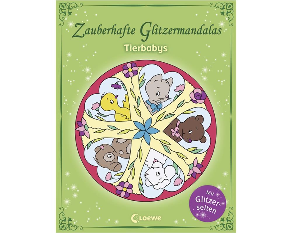 Zauberhafte Glitzermandalas  Tierbabys - Mandalas redondas brillantes encantadores - Bebés animales