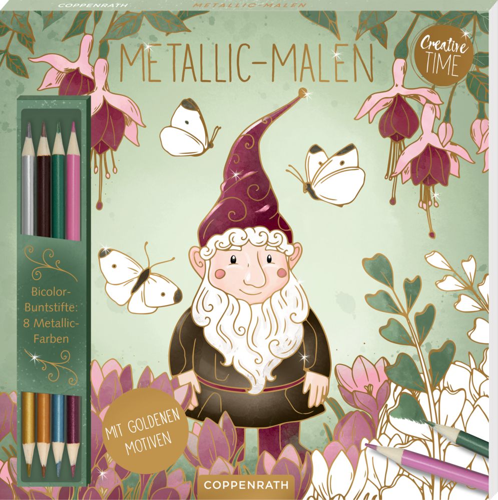 Bloc de dibujo con 8 colores - Pintura metálica bicolor de Garden Glory